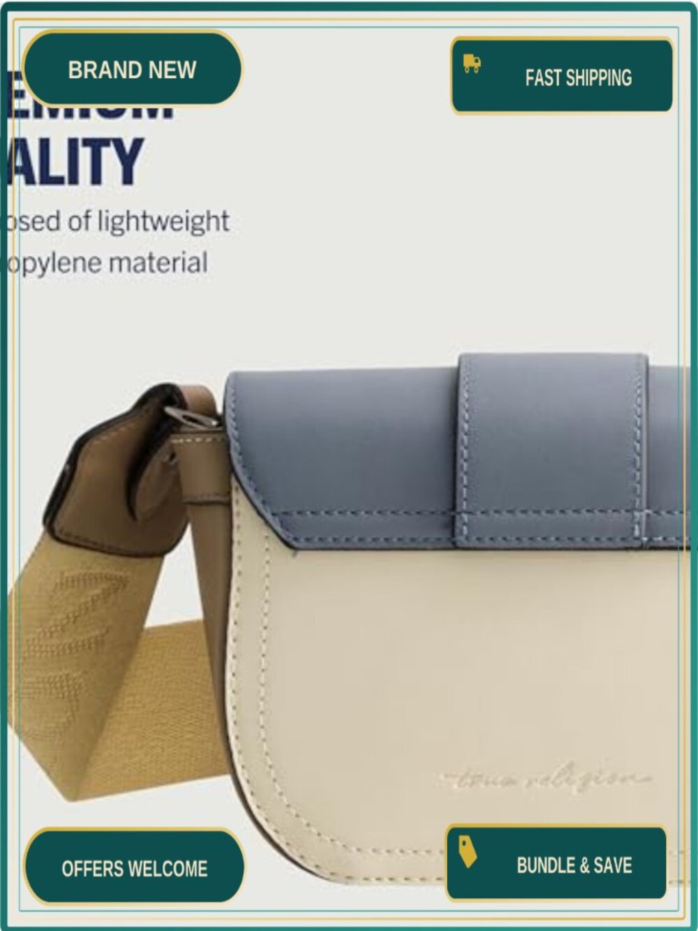 Mini Flap Crossbody Bag Adjustable Strap Crossbody Purse Horseshoe Logo - Picture 5 of 6